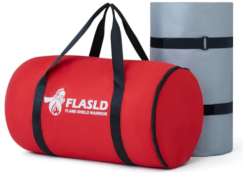 FLASLD Car Fire Blanket, Large Fireproof Blanket Fire Extinguisher Blanket for Electric/Fuel Vehicle Accidents, Silicone Coated Fibergalss Cover, Heat Resistant Fire Suppression Blankets 20ft x 26.5ft