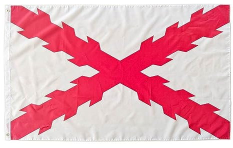 Drapeau de la Croix de Bourgogne, drapeau couleurs tiers, drapeau 150 cm x 90 cm, drapeau tiers (croix de Bourgogne)