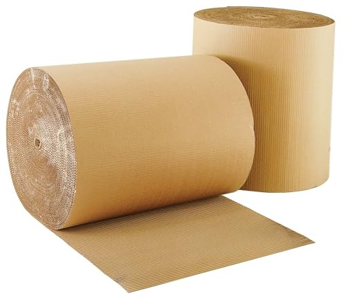 Protective Large 900mmx75m Corrugated Rolls | Kraft Packing Shipping Moving Cardboard Rolls