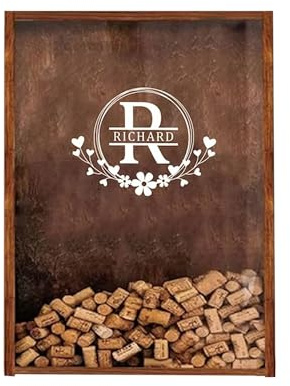 Caja de corcho personalizada para colgar, decoración de vino, caja de sombra de madera, regalo para inauguración de casa, decoración del hogar
