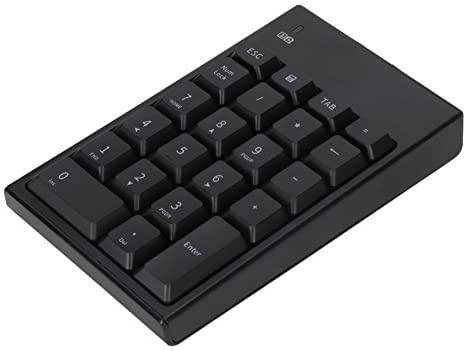 Plyisty Teclado Numérico USB, 22 Teclas, Teclado Numérico Inalámbrico de 2,4 GHz para Computadora Portátil/computadora Portátil, Compatible con Tableta, para, para XP/Vista/7/8/10