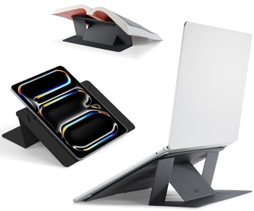 MOFT Supporto invisibile per computer portatile da scrivania, supporto per tablet e computer senza stick con supporto a doppia angolazione, pieghevole e portatile, adatto per tablet da 13 e laptop da