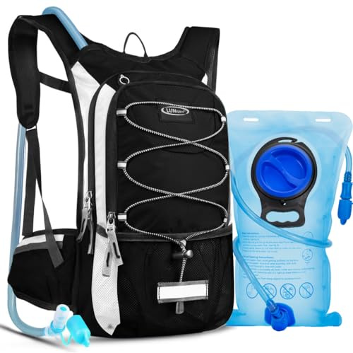 Lunidry Zaino Idratazione con Vescica 3L, Sacca Idratazione Running Zaino Idratazione, Zainetto per MTB Trail Ciclismo Bici Trekking Maratona