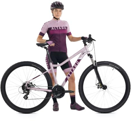 ATTABO Alpe 2.0 Bicicleta de montaña para Mujer, 15 Pulgadas, Marco de Aluminio Ligero 6061, SR Suntour XCE Horquilla de 28 mm/100 mm, Shimano 3 × 8 (24 velocidades), Frenos de Disco TEKTRO