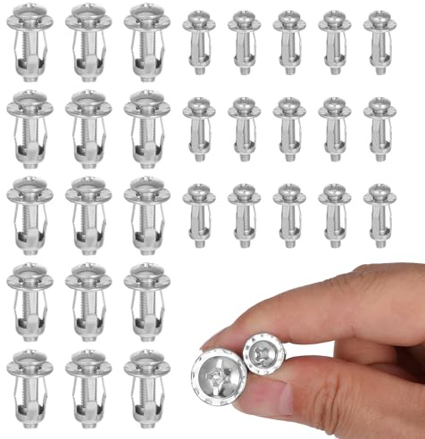 YBEATY 30 Pcs Extra Short Hollow Wall Door Anchors Metal Cavity Fixing Hollow Door Anchor Set for Thin Walls Aluminium Cladding Steel Iron Sheet Plastic Sheet