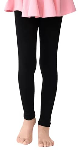 XIYEZDM Girls Dance Tights Footless School Tights Ballet Dance Pantyhose for Stage Performances Dance Classes Daily Practice(Black, M/6-8 Years)