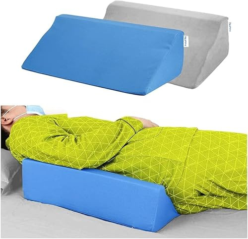 Cuscino a cuneo con posizionatore inclinabile di 30 gradi, letto medico a forma di cuneo ad alto posizionamento (1 cuscino + 2 copriletto)