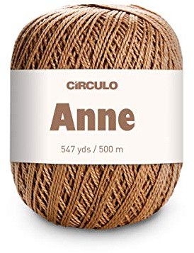 ANNE Hilo Algodón Mercerizado, Hilo Tejer, Hilo Ganchillo, 500 Metros, Muy Suave (MARRON)