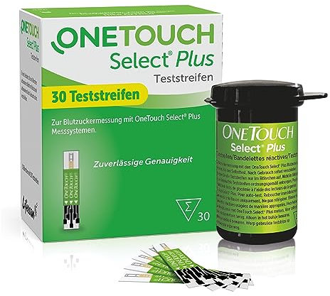 OneTouch Select Plus Blutzuckerteststreifen I 30 Stück I zur Blutzucker-Messung bei Diabetes (Zucker-Krankheit)