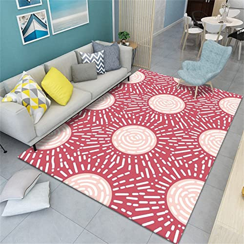 Teppich Dunkel rot Teppich Jungen Jugendzimmer Home Teppich Schlafzimmer Wohnzimmer Geometrisch Weich 60x120cm Zimmer deko modern Teppich Mit Muster