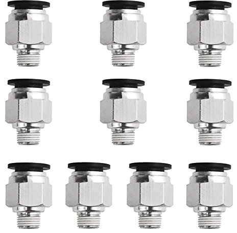 XINMEIWEN Lot de 10 raccords pneumatiques NPT filetage mâle 10 mm PC10-N1
