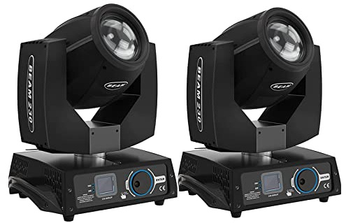 Cabeza Movil LED 230W Luces Discoteca17 Gobos 14 Colores Luces de Fiesta DMX512 Luces Iluminación del Escenario Fiesta Navideña Bar Club (2pcs)