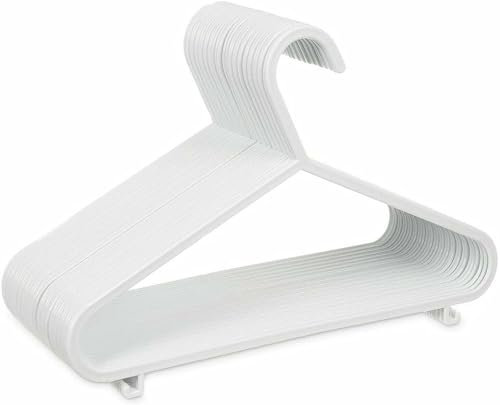 FIXTOOLS 40 Pack White Plastic Nursery Hangers, Perfect choice for a baby’s wardrobe/closet/cupboard,Space Saving Tubular Hangers, More Storage for Kids Children Clothes Dresses, 40PACK-WPN