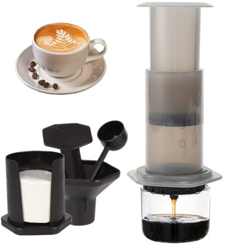 Méthode 3 en 1 combinant cafetière à piston, filtre manuel et espresso, Machine à Café et Espresso Portable de Niveau Barista avec Chambre, Piston & Filtres