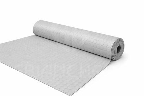 Pavimento in PVC Bollato Antiscivolo Grigio – Tappeto Flessibile e Resistente 1 mm – Rivestimento per Garage, Magazzini, Laboratori – Facile da Pulire (1 m x 2 m)