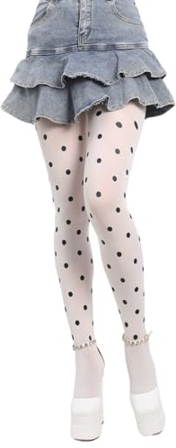 Kvinnor vintage prickigt mönstrade tunna tights JK Girl hög midja foooted tights silkestrumpor ogenomskinliga mode strumpor