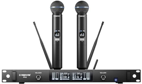 Phenyx Pro UHF Dual Auto Scan Talkback Smart Wireless Mic System PTI-2