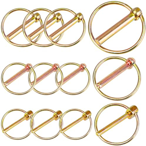 Alethron 9 Stück Klappsplint, 3 Größen Klappsplinte Splinte Sortiment 4.5/6/8mm Sicherungssplint Sicherungsstift Klappstecker Splint Set Federsplint für Boot Fahrrad Anhänger Traktor