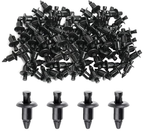 XENQITO 50 Pièces Rivet en Plastique 6mm Vélo Carénage Garniture Panneau Fixations Pinces, Clips de Fixation, Rivet Plastique, Clips de Fixation Voiture, Clips de Carénage pour Yamaha, Kawasaki,Suzuki