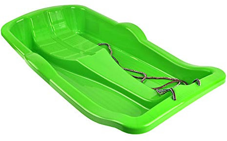 MARMAT Schlitten Kinderschlitten BOB MINIBOB Kunststoff Rodel UFO 5 Farben Schneespaß (Grün)