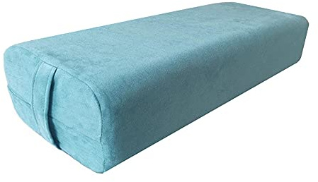 NGT Yoga Bolster Pillow, Rectangular Cushion with Foam Wedges, Washable Suede Cover, Meditation Support with Handles (Green, 63 * 25 * 15 cm)
