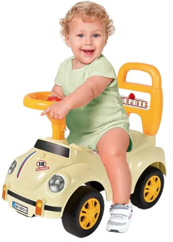 Sobebear 35CM Ride On Car for Toddlers, Push Car with Steering Wheel, Durable Non-Toxic Material, Children Walker, Indoor and Outdoor Ride-On Toy for Boys and Girls Age 1-3 (White)