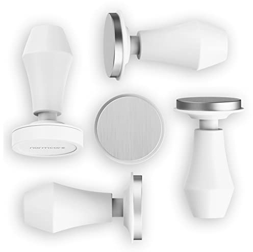 Normcore 58,5 mm espresso kaffe tamper V4, fjäderbelastad tamper med 15 kg/11,3 kg/13,6 kg utbytbara fjädrar, kompatibel med 58 mm filterkorgar, non-stick beläggning vit