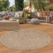 Teppich-Traum Outdoor Teppich außen RUND wetterfest Sisal-Optik Garten Dachterrasse Balkon 120 cm Durchmesser