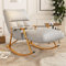 Fauteuil Relax Confortable à Bascule avec Repose-pied Règlable sur 6 Hauteurs, Facile à Nettoyer, Cadre en Métal, Pour Salon et Chambre