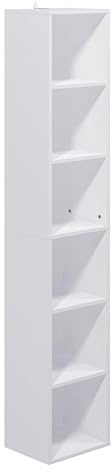 Panana 2-6 Tier Cube Bookcase, Wooden Book Shelving Freestanding Storage Unit Open Shelf For Home Office Display (White, 6 Tier)
