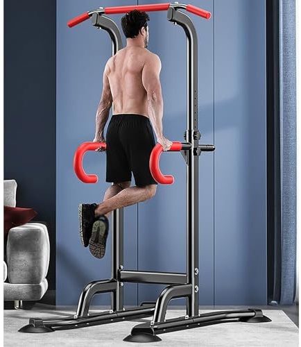 Station de Traction, Station de Barre de Traction Multifonction Power Tower avec Station de Dip pour Gym à Domicile, Entraînement de Force Complète du Corps, Charge Max 250 kg / 550 LB