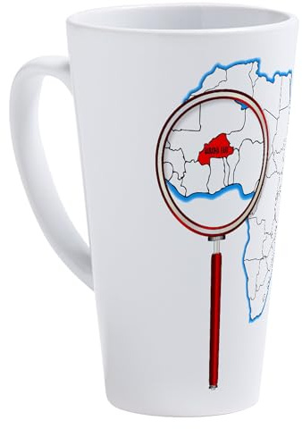 CafePress Burkina Faso Under The Magnifying Glass 17 oz Latte Mug