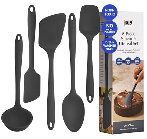 GIR: Get It Right - Juego multiusos de 5 piezas esenciales: cucharón, espátula, volteo, cuchara y cuchara, antiadherente, resistente al calor, apto para lavavajillas, utensilios de cocina, suministros