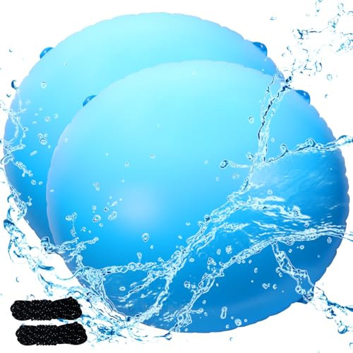 WEDNOK 2 Stück Winter Poolkissen Pool Luftkissen 1,2M Winterfest Pool Kissen Rund Aufblasbare Winterkissen mit 2 x 15M Seile Kaltbeständig Poolpolster für Poolabdeckung Winterabdeckplanen Winter