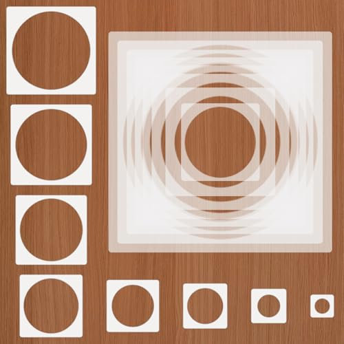 Lot de 16 pochoirs circulaires pour peindre des cercles de grands à petits cercles de différentes tailles, pochoirs de peinture pour peinture, bricolage, murs, bois, papier, art, décoration de la