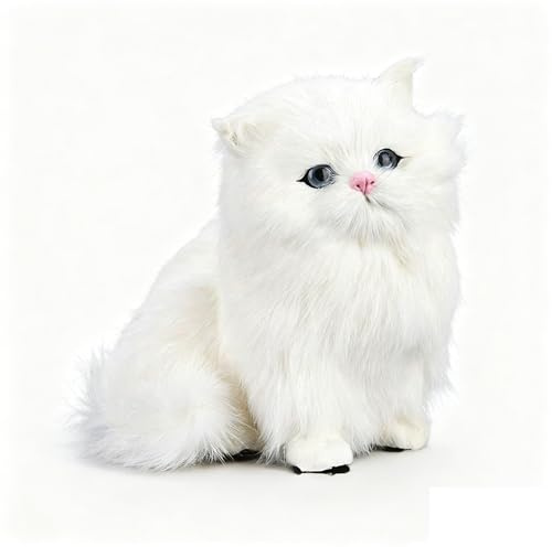 RLOMUTE Peluche Chat Jouet Animal Réaliste Ornements en résine Doux et Mignon Câlin pour fêtes Compagnons la Décoration Cadeau Collection pour Enfants Garçons Filles pour Les 3 4 5 6 Ans 6.3 Pouces