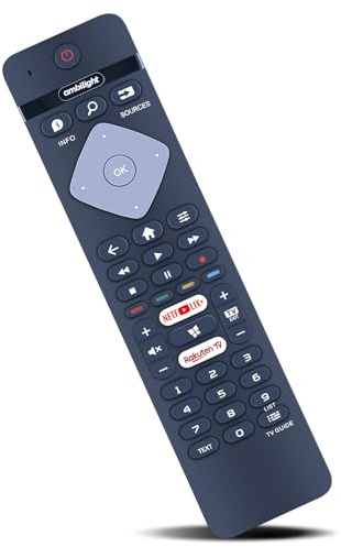 MOVHEIYL Telecomando di ricambio universale per tutti i televisori Philips, per Ambilight LCD LED 3D HD Smart TV con pulsante Ambilight BRC0884301/01