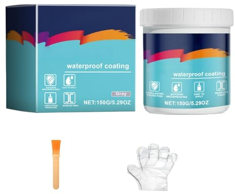 Invisible Waterproof Agent Polyuret/hane Waterproof Coating, Anti-Leakage Agent,Waterproofing and Leak Repair Coating,Roof Leakage Repair Glue,Bathroom/Window/Roof,QinZiEn Wall Spray (B, A),Grey