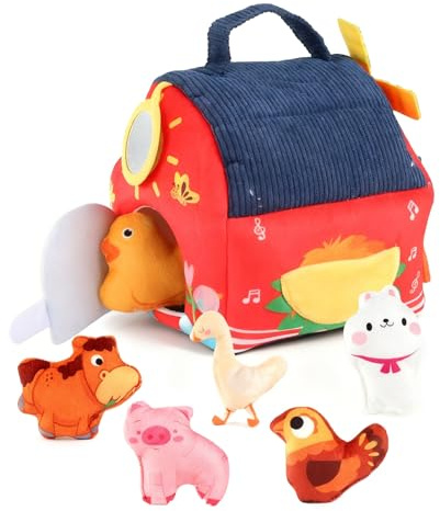 Set di giocattoli sensoriali | Gioco educativo di riconoscimento delle lettere – Animali da fattoria peluche con suoni – per Natale Pasqua compleanno calze per cameretta bambini gioco apprendimento
