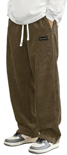 Bekväma byxor, herr, säckig joggingbyxor, Corduroy, sweatpants, motorcykelbyxor, vida ben, sportbyxor, elastisk midja, fritidsbyxor, långa med fickor, sweatbyxor, # 15, L