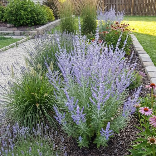 Bloomique - 6er - Set - Perovskia Blue Spire - Russischer Salbei - Winterhart - Mehrjährig - Duftend - Höhe 10-20 cm - 9 - cm - Topf
