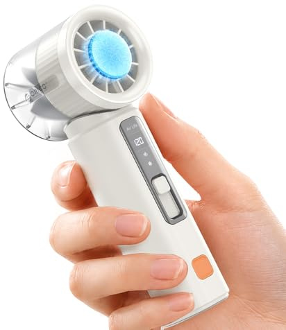 ORICO MiFan Mini Ventilateur Portable à Main 3000mAh, Blanc | 1 à 120 Vitesses Réglables, 9h Autonomie, Refroidissement Semi-conducteur TEC, 146g Ultra Léger pour Voyage, Blanc