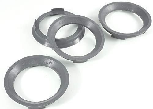 4 anelli di centraggio 70,4 x 57,1/70,4 su 57,1 grigio scuro compatibile con Rondell ROD