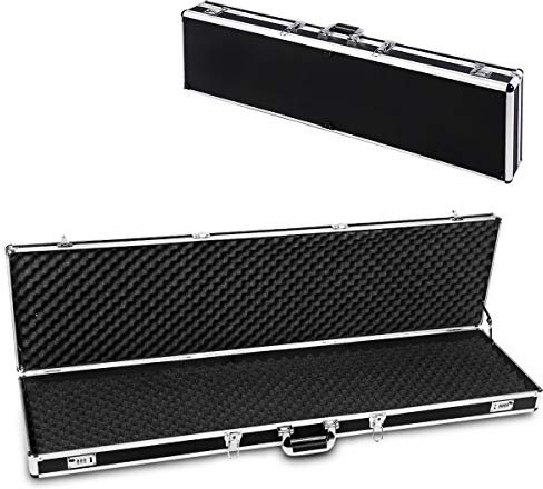 DREAMADE Waffenkoffer Gewehrkoffer, Pistolenkoffer Jagdkoffer, Langwaffe Koffer Waffenkoffer Pistole, Aluminium (Schwarz)