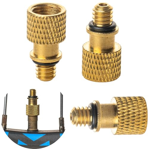 Adaptador para Válvula Schrader a Válvula Dunlop, Paquete de 3, Válvula AV a DV, Adaptador de Válvulas Schrader de Moto, Coche y MTB a Adaptadores de Válvula Normales