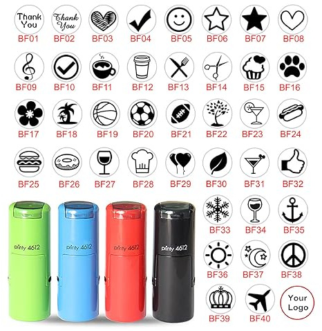 iStampStore Custom Self-Inking Loyalty Card Stamp - Small Logo, Mini, Coffee Card, and Loyalty Stamps