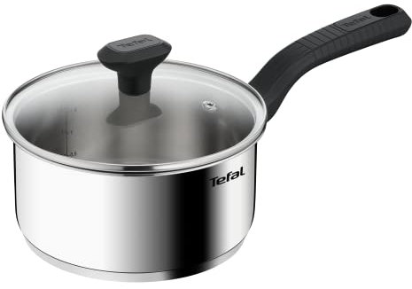 Tefal Comfort Max Casseruola 18 cm + Coperchio Vetro, Induzione, Acciaio Inox di Alta Qualità, Manico Termoisolato, Garanzia 10 Anni C9734604