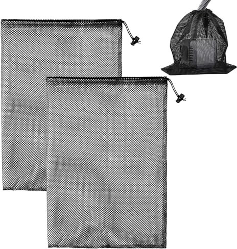 NEERIX 2 Pack Pond Pump Barrier Bag with Drawstring,Nylon Mesh Bag Pond Filter Mesh Bag with Drawstring,Water Pump Filter Accessories,Pond Pump Bag,(30 × 40 cm)