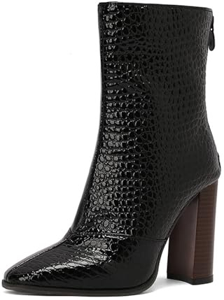 HIKKWXVN Bottines Chelsea à Talons compensés pour Femmes, Chaussures Tendance pour l'automne et l'hiver, Bottines à Plateforme à Talons épais, Bottes Courtes Chaudes