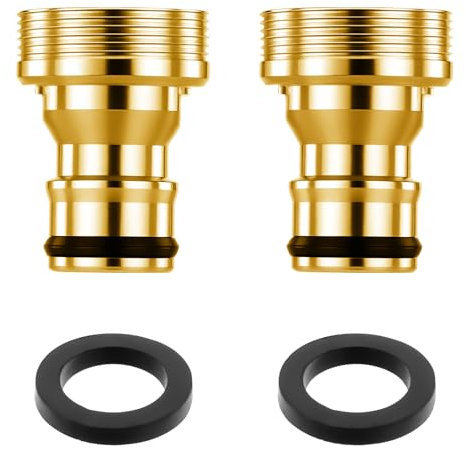 Giantree 2 conectores universales para grifo de jardín, conexión rápida para manguera de jardín, rosca interior M22, rosca exterior M24, adaptador de manguera de jardín, grifo de cocina, adaptador